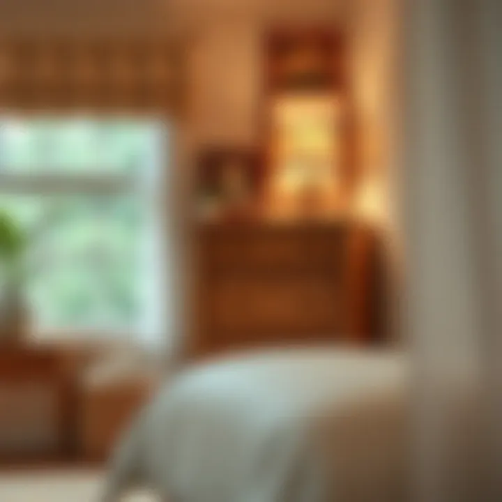 Vintage-inspired drawer set adorning a cozy bedroom