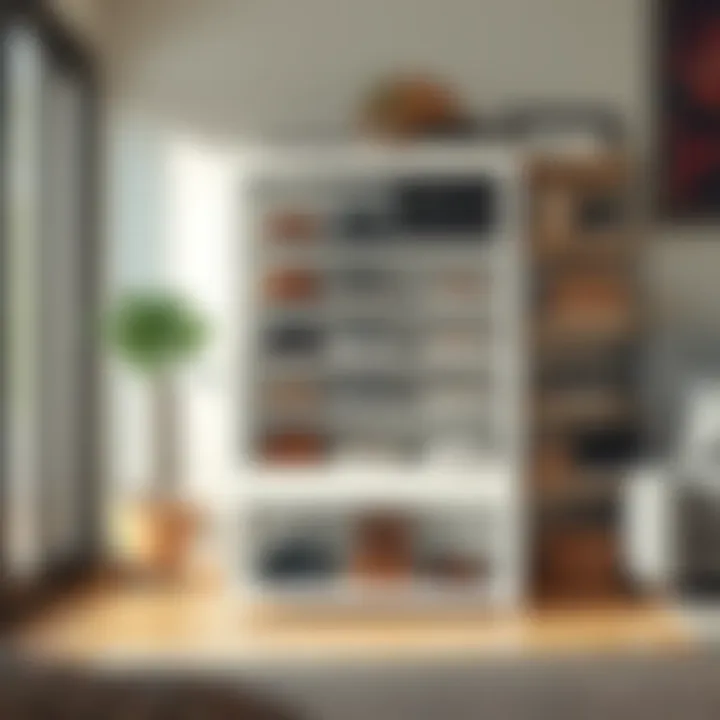 Space-Saving Shoe Storage Option Compact shoe storage solution for small spaces