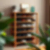 Elegant Wooden Shoe Rack Design Stylish wooden shoe rack with compartments