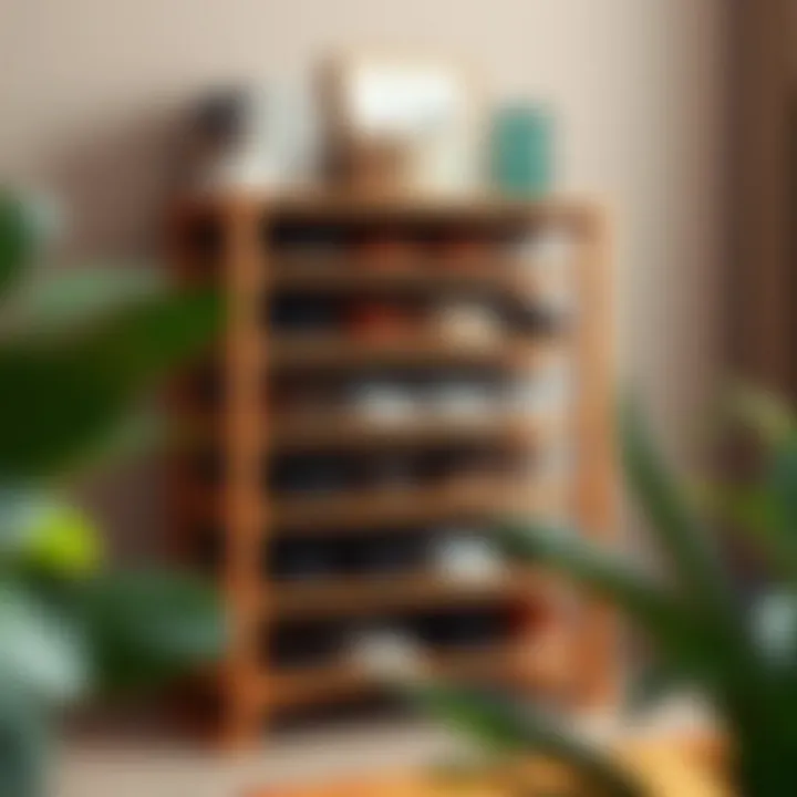 Elegant Wooden Shoe Rack Design Stylish wooden shoe rack with compartments