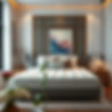 A stylish bedroom featuring a pillow top mattress cover in decor