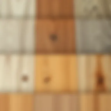 Close-up view of different wood grains and finishes suitable for furniture