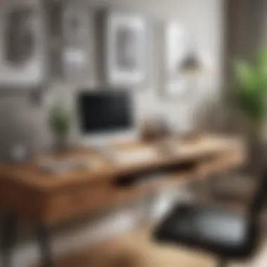 Stylish Custom Desk in Home Office A beautifully crafted custom desk in a stylish home office