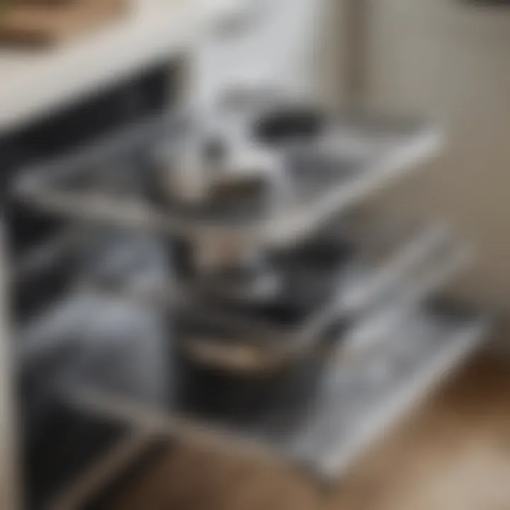 Close-up of durable materials used in pan racks