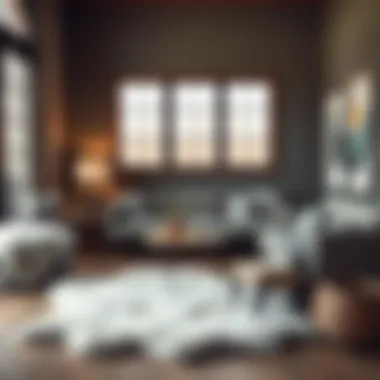 Cozy Living Space with Sheepskin Rug Cozy living room featuring a big sheepskin rug