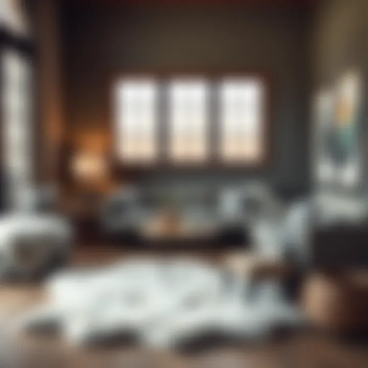 Cozy Living Space with Sheepskin Rug Cozy living room featuring a big sheepskin rug