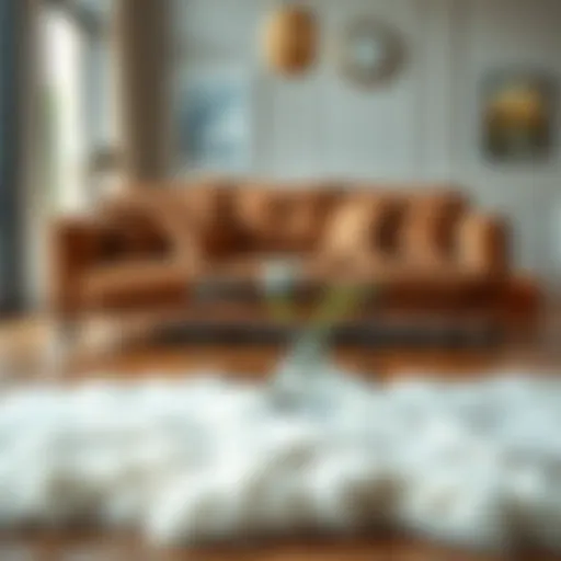 Luxurious Aesthetic of Sheepskin Rugs Luxurious big sheepskin rug on hardwood floor