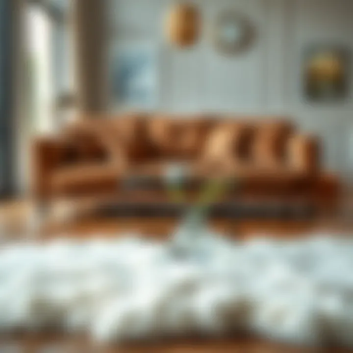Luxurious Aesthetic of Sheepskin Rugs Luxurious big sheepskin rug on hardwood floor