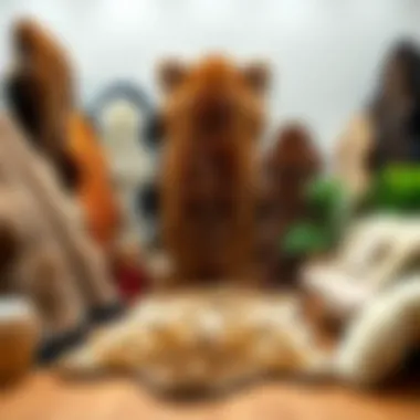 Diverse Styles of Sheepskin Rugs Various styles of big sheepskin rugs displayed