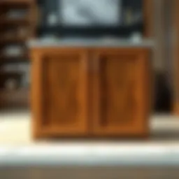 Elegant wooden base cabinet doors showcasing intricate grain patterns