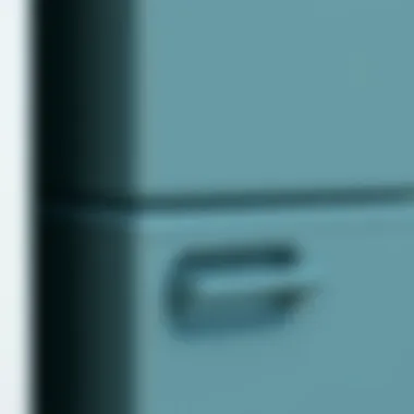 Design Details of Modern Storage Solutions Close-up of the design features of a two drawer plastic storage bin