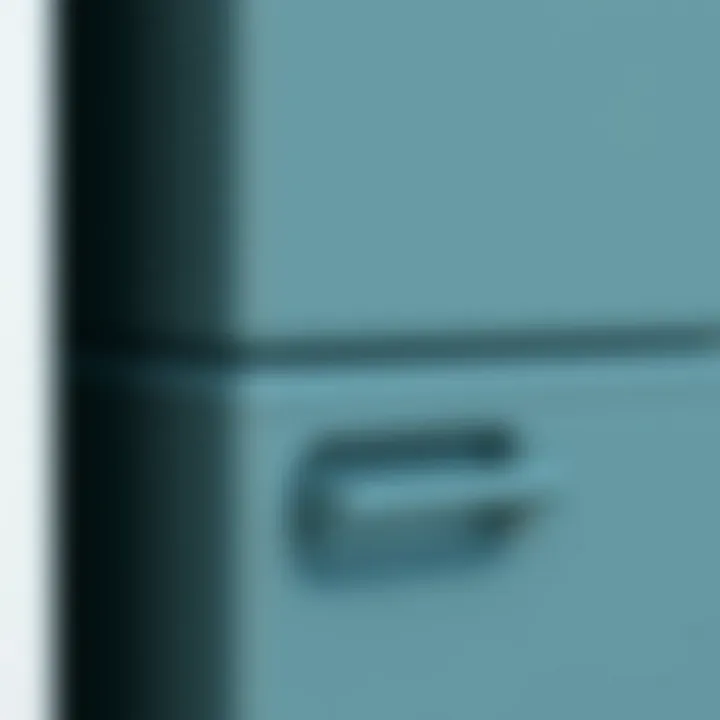 Design Details of Modern Storage Solutions Close-up of the design features of a two drawer plastic storage bin