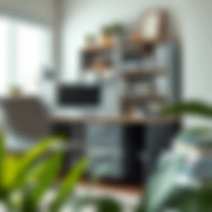 Efficient Workspace with Functional Storage A well-organized home office using two drawer plastic storage bins