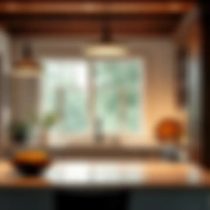 Strategic Pendant Lighting Placement Well-lit kitchen area featuring strategic pendant lighting placement