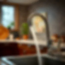 Flexible kitchen faucet hose extension facilitating reach.