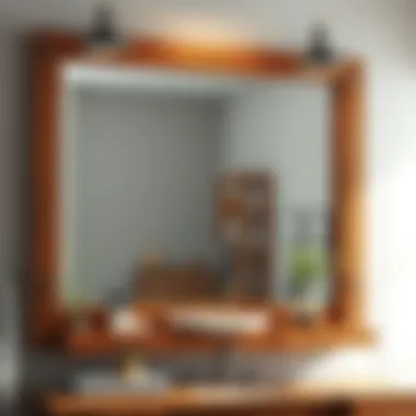 Rustic Wooden Frame Bathroom Mirror Rustic large bathroom mirror featuring a wooden frame