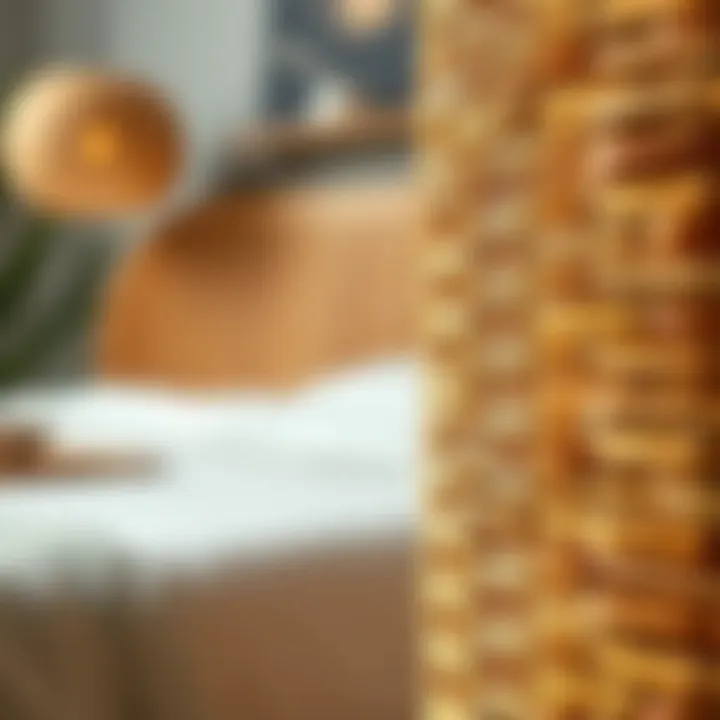 Close-up of woven wood material and maintenance tips