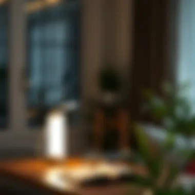 Creating Ambiance with Thoughtful Lighting A white USB table lamp enhancing a cozy reading nook