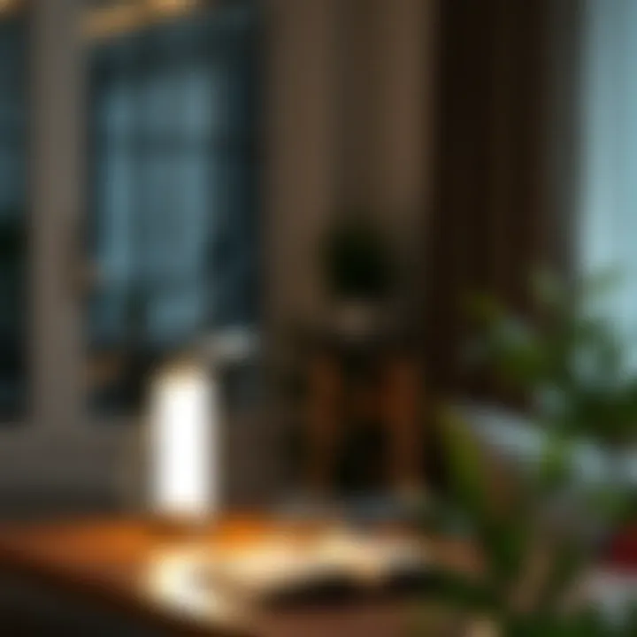 Creating Ambiance with Thoughtful Lighting A white USB table lamp enhancing a cozy reading nook