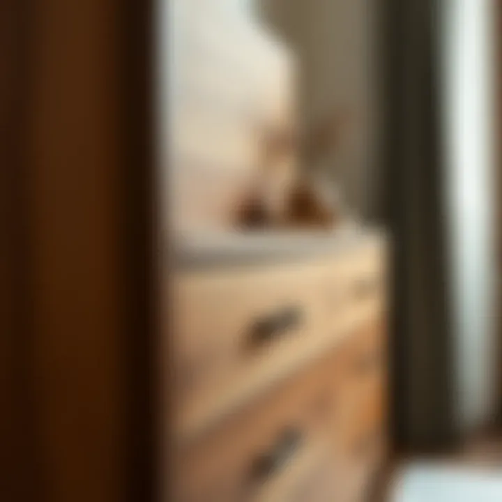 Craftsmanship of the Trysil Dresser Close-up of the Trysil dresser's unique materials and craftsmanship