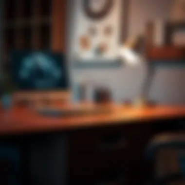 Close-up of ergonomic details on a 5 ft desk