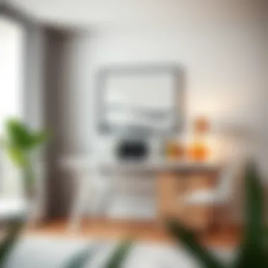 Stylish 5 ft desk blending with contemporary interior decor