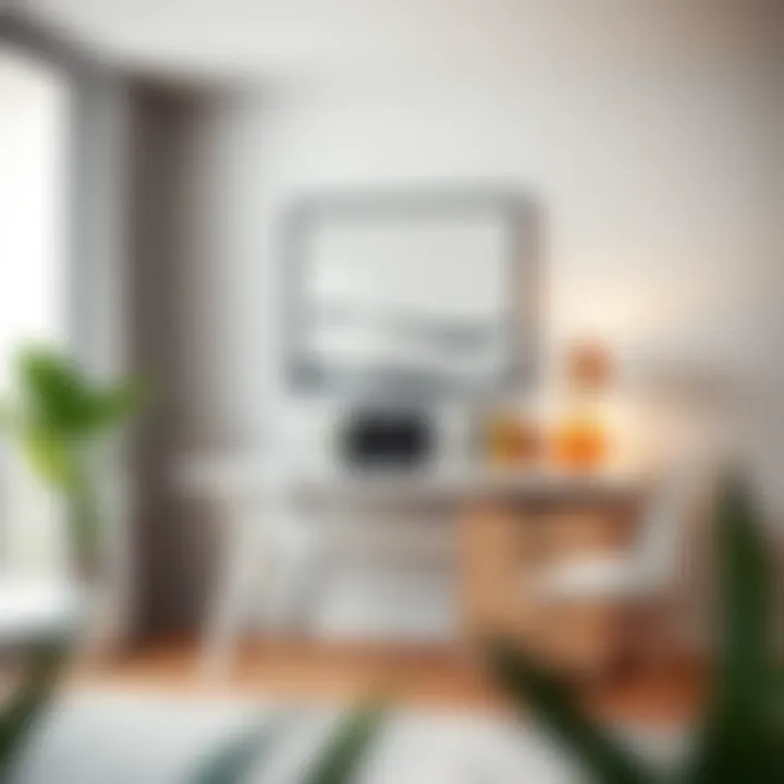 Stylish 5 ft desk blending with contemporary interior decor