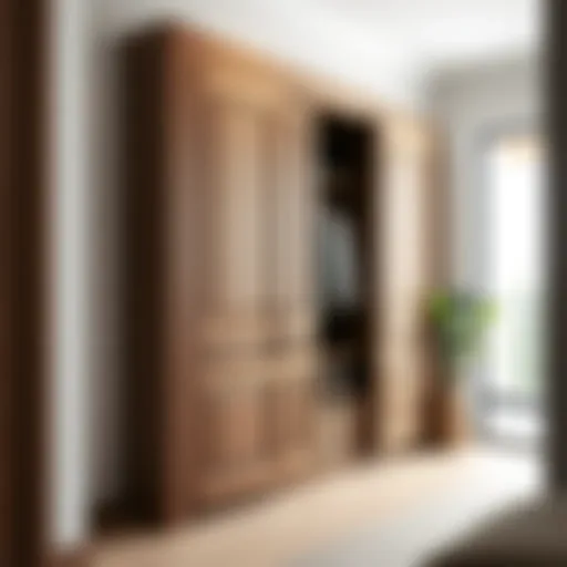 Elegant Wooden Closet Design Elegant wooden hallway closet with stylish doors