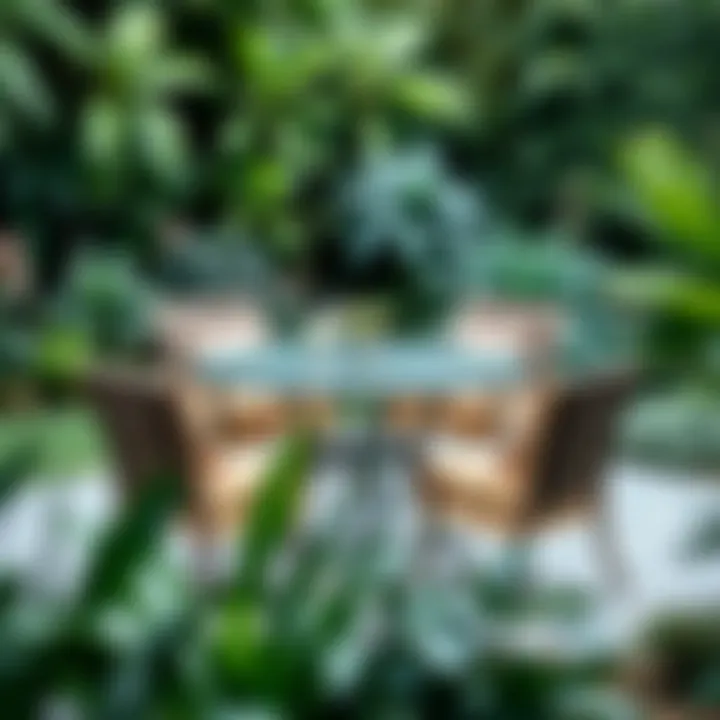 Beautifully Designed Garden Table Set Beautifully designed garden table set in a lush green setting