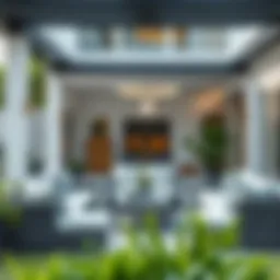 Elegant outdoor seating arrangement showcasing modern design