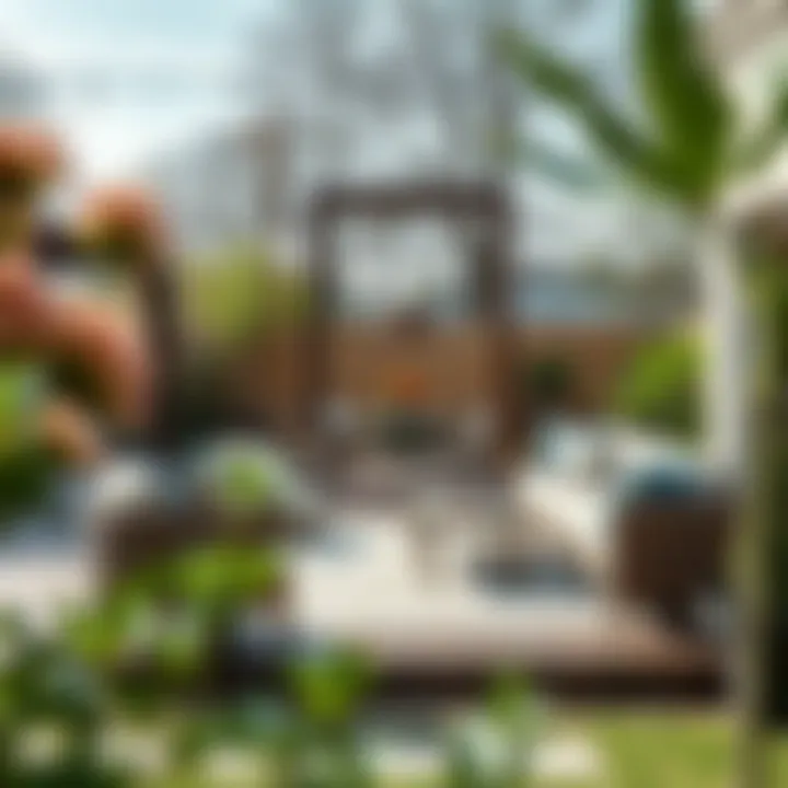 Trendy Sustainable Garden Furniture Trendy sustainable garden furniture in a contemporary landscape