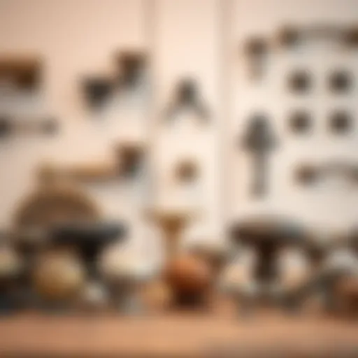 A variety of cupboard knobs and pulls displayed elegantly