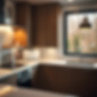 A modern kitchen showcasing stylish cupboard hardware in use