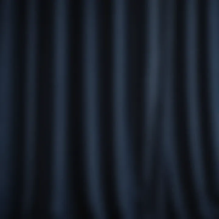 Close-up of fabric texture showcasing the quality of navy blue curtains