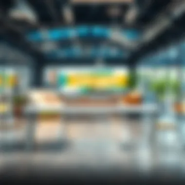 Dynamic long white foldable table used in a commercial setup