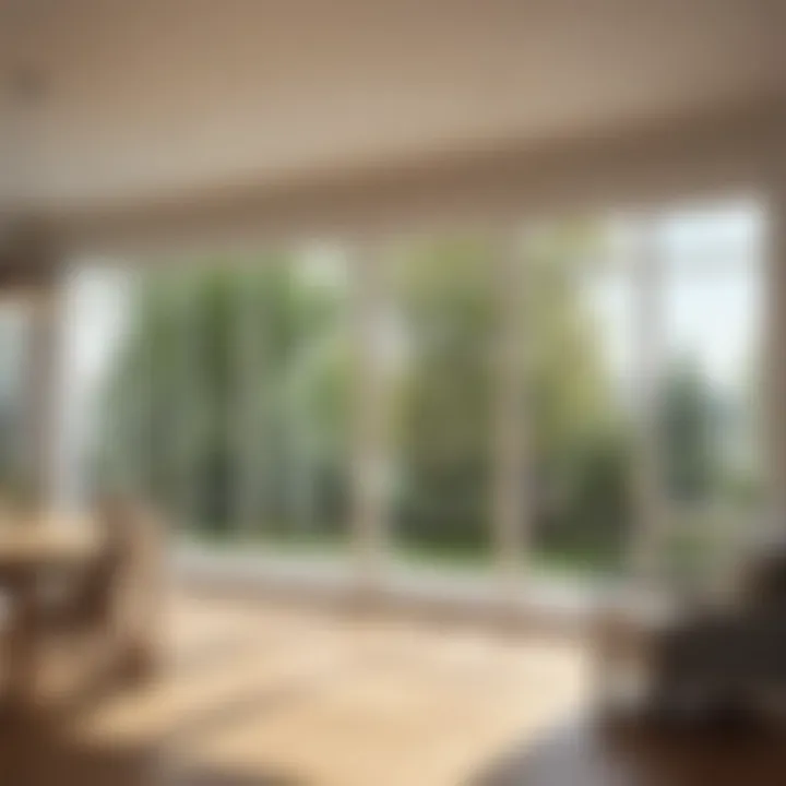 Energy efficient Lowes sliding glass windows in a bright room