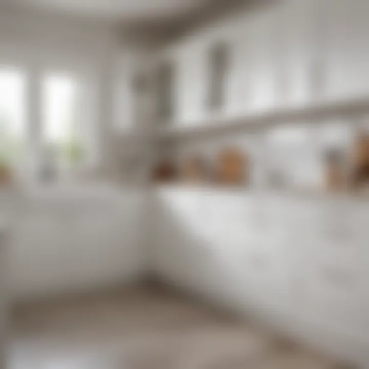 Maintenance tips displayed with white kitchen cupboards