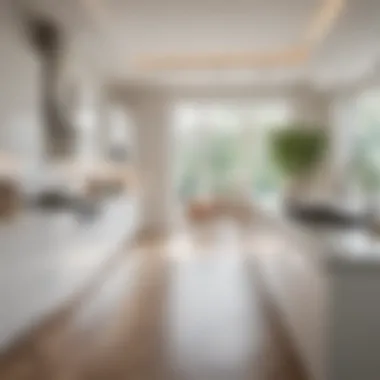 White cabinetry complementing a spacious kitchen with natural light