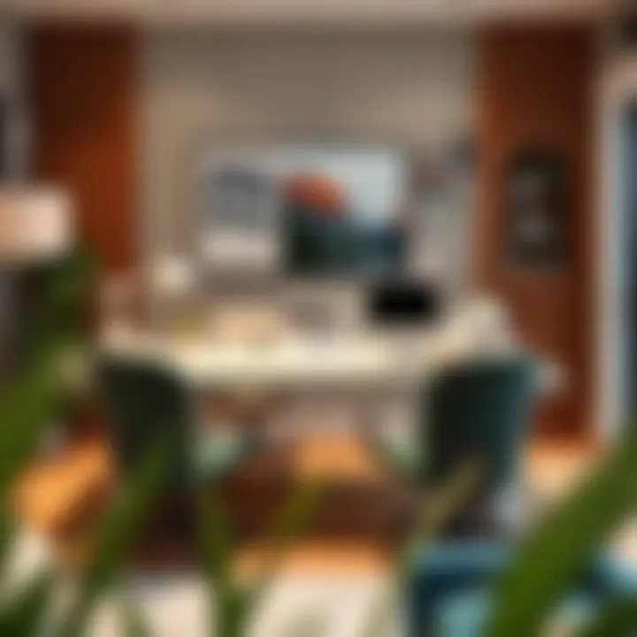 Elevate Your Workspace with a Spacious Desk Elegant spacious desk with organized workspace