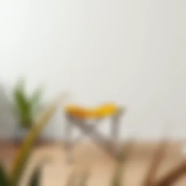 Minimalist Folding Chair Aesthetics Elegant design of a small folding chair in a minimalist setting