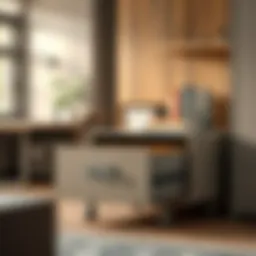 Elegant steel file drawer showcasing modern design