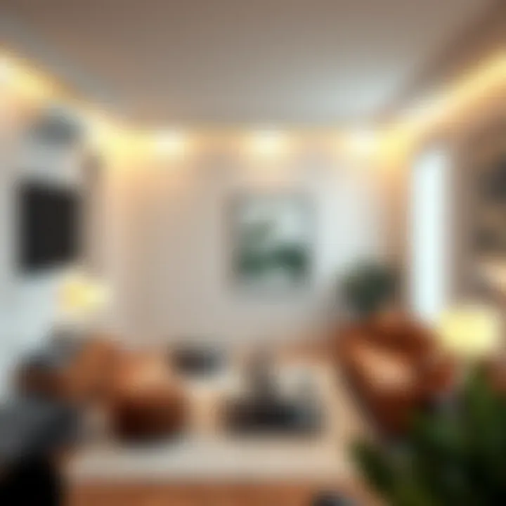 Contemporary Elegance with Side Lights Elegant side lights illuminating a contemporary living room