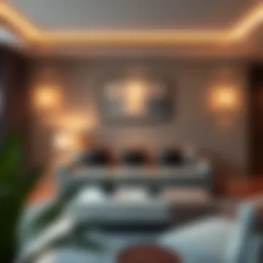 Strategic Placement of Side Lights for Ambiance Placement of side lights enhancing room ambiance