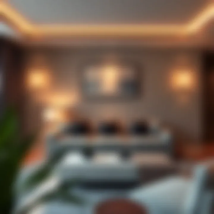 Strategic Placement of Side Lights for Ambiance Placement of side lights enhancing room ambiance